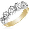 1 1/4 CT TW Five-Stone Milgrain Diamond Ring