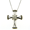 14kt White Gold Diamond Cross Pendant Necklace
