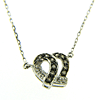 14kt White Gold White and Chocolate Diamond Necklace