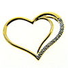 Diamond Heart Slide Pendant - 18kt Yellow Gold