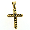14kt Yellow Gold Cross with Sapphire