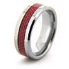 8mm Tungsten Carbide Ring with Red Carbon Fiber Inlay