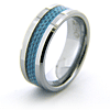 8mm Tungsten Carbide Ring with Blue Carbon Fiber Inlay
