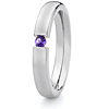 Titanium 4mm Tension Band with Amethyst