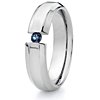 Titanium 6mm Brushed Tension Band with Blue Sapphire