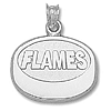 Calgary Flames 5/8in Puck Pendant - Sterling Silver
