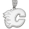Calgary Flames c Logo Giant Pendant - Sterling Silver