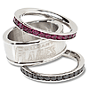 Calgary Flames Team Logo Crystal Stacked Ring Set 