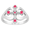 Faith Ring with Rubies in SilverPlus