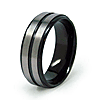 8mm Black Titanium Ring with Groove