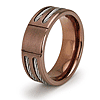 8mm Rose Titanium Ring with Cable Inlays