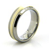 7mm Titanium & 14kt Yellow Gold Ring