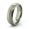 7mm Titanium Half Brushed Domed Ring