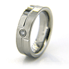 7mm Titanium Diamond Bezel Ring
