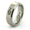 6mm Titanium Ring with Ichthus Fish