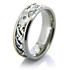 6mm Titanium and Silver Braid Ring with Diamond