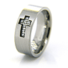 8mm Titanium Diamond Cross Ring