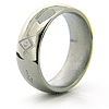 8mm Domed Titanium Masonic Ring G Compass & Square, Plumb & Trowel