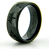 8mm Domed Black Ceramic Scottish Rite Eagle Ring