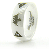 8mm Domed White Ceramic Scottish Rite Eagle Ring