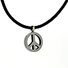 15mm Tungsten Small Peace Pendant and Cord
