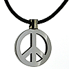 25mm Tungsten Medium Peace Pendant and Cord