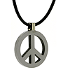 30mm Tungsten Large Peace Pendant and Cord