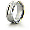 10mm Flat Grooved Edge Tungsten Ring