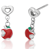 Snow White Apple Dangle Earrings - Sterling Silver