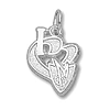 Dallas Mavericks 1/2in Sterling Silver I Heart Logo Pendant