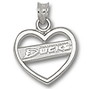 Anaheim Ducks Heart Pendant Sterling Silver