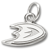 Anaheim Ducks 5/8in Heart Pendant Sterling Silver