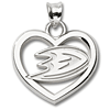 Anaheim Ducks 5/8in Heart Pendant Sterling Silver