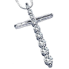 1/4 CT TW Journey Diamond Cross Pendant G-I / I1-I2 with Chain