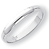 Platinum Half Round Band 3mm