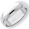 Platinum Half Round Band 6mm