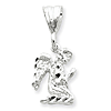 Praying Kneeling Angel Charm 3/4in - Sterling Silver