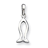 Ichthus (Fish) Charm 3/4in - Sterling Silver