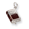 Enameled Holy Bible Charm 3/8in - Sterling Silver