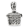 Sterling Silver Round Prayer Box Pendant