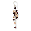 Freshwater Cultured Peach Pearl & Garnet Earrings - Sterling Silver