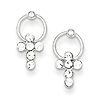 Sterling Silver CZ Cross Earrings