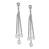 Sterling Silver Snake Chain & Bead Drop Post Earrings