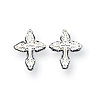 3/8in Cross Mini Earrings - Sterling Silver