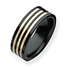 8mm Ceramic Ring with 3 14k Gold Inlays