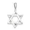 Star Of David with Diamond-Cut Edges 13/16in - Sterling Silver