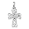 7/8in Nugget Cross Pendant - Sterling Silver