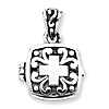 Sterling Silver Square Prayer Box Pendant