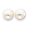 Sterling Silver 8-8.5mm White Cultured Pearl Button Earrings