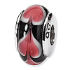 Sterling Silver Reflections Red Heart Hand-blown Glass Bead